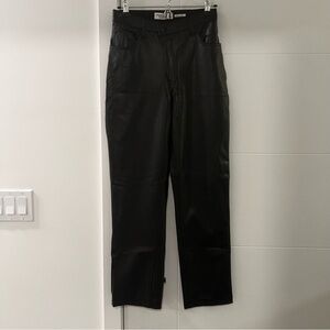 Abercrombie & Fitch Black 90’s Straight High-Rise Leather Pants
